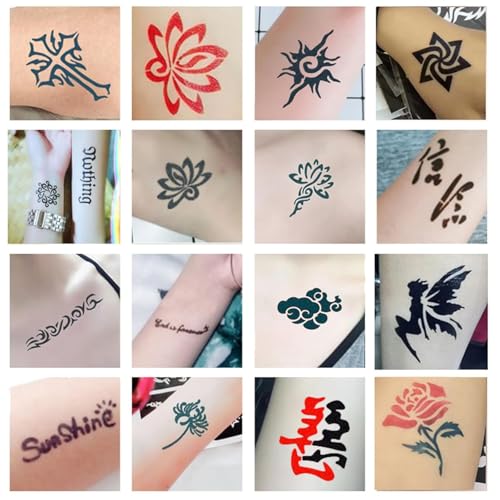 Moricher Henna tattoo kit Temporary Tattoo Kits 5 cones 96 Stencils Gifts for DIY Art Party