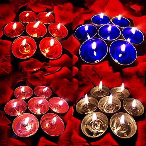50 Pack Flameless Tealight Candles – Colorful & Drip-Free for Parties