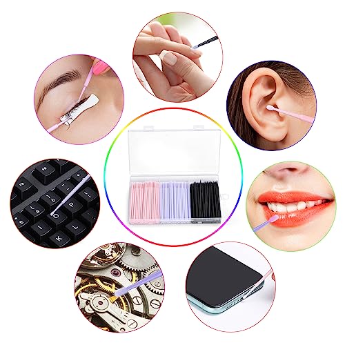 JASSINS 300pcs Microfiber Applicators for Eyelash Extensions & Makeup