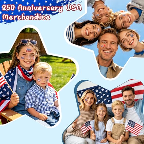 Independence Day Temporary Tattoos - 80 PCS USA Designs