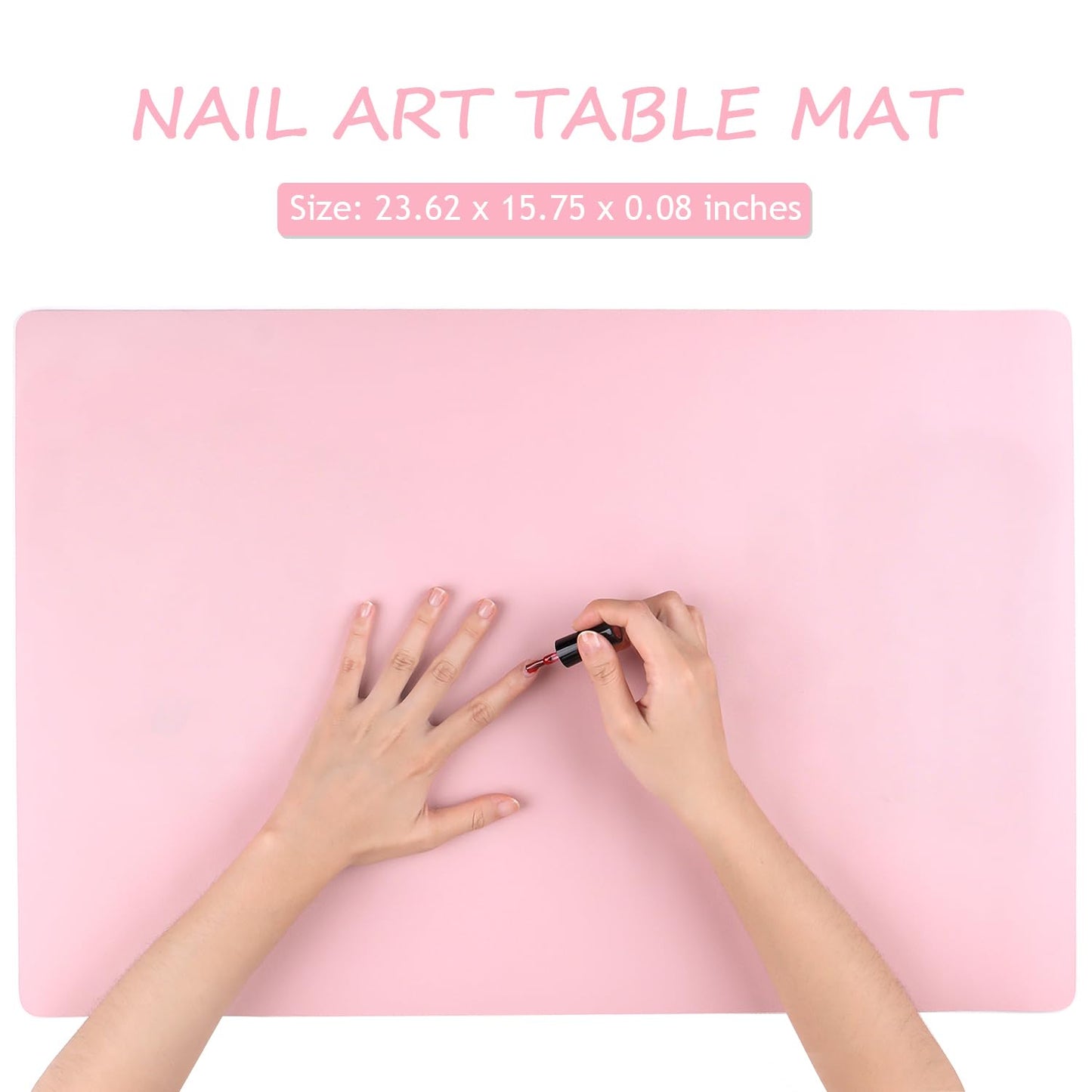 Furtherpretty Nail Mat for Nail Tech, Reusable PU Leather Desk Pad, Foldable Nail Art Table Mat for Home Manicure & Professional Salon, Nail Technician Supplies, Tapete para Mesa de Manicurista