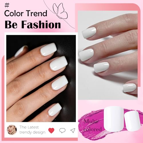 LoveOurHome White Short Square Press On Nails with Glue & Tabs - 168pc