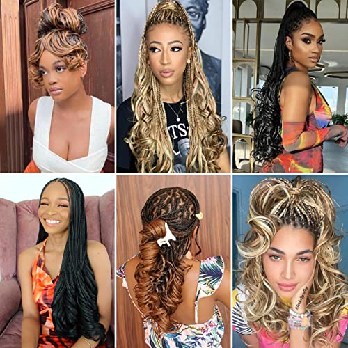 Lianzi 14 Inch French Curly Braiding Hair, 8 Packs Pre-Stretched Extensions