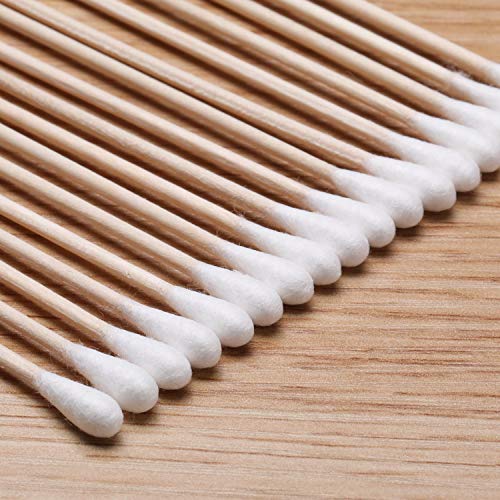 6-Inch Wooden Cotton Swabs with Single Tip - Multipurpose Applicators (500 pcs)