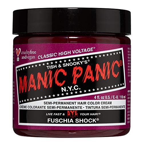 Manic Panic Fuschia Shock Semi-Permanent Hair Dye - Vibrant Pink, 4 oz