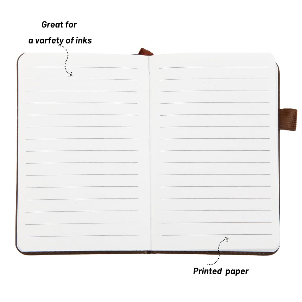 BIYUNRO Small Pocket Notebook, Leather Journal Mini (Brown)