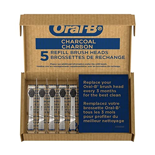 Oral-B Charcoal Replacement Brush Heads 5 Count for Electric Toothbrush (Pack of 5)