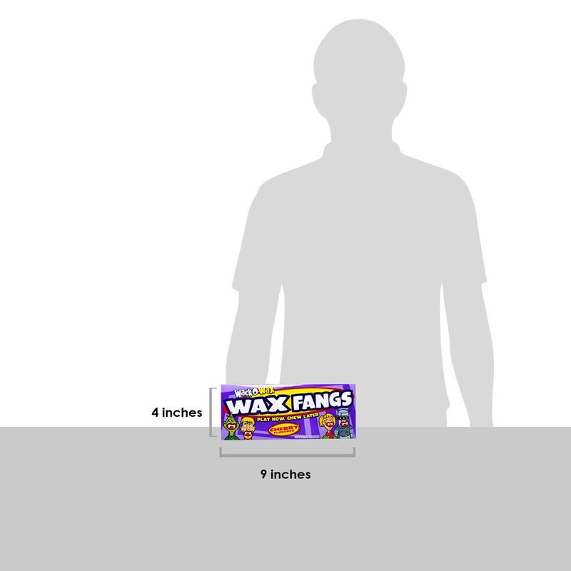 Wack-O-Wax Fangs – Fun Candy Halloween Toy – Individually Wrapped Peanut and Gluten Free Candy – Cherry, 24 Count Box