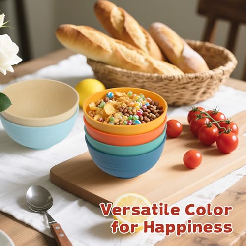 Wrova Set of 6 Wheat Straw Dessert Bowls - 10oz Unbreakable Snack Bowls
