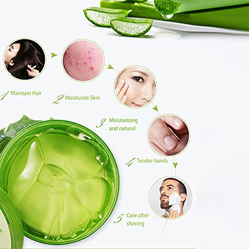 ASYBO Natural Organic Aloe Vera Gel - 21.12 Fl Oz Soothing Skin & Hair Care