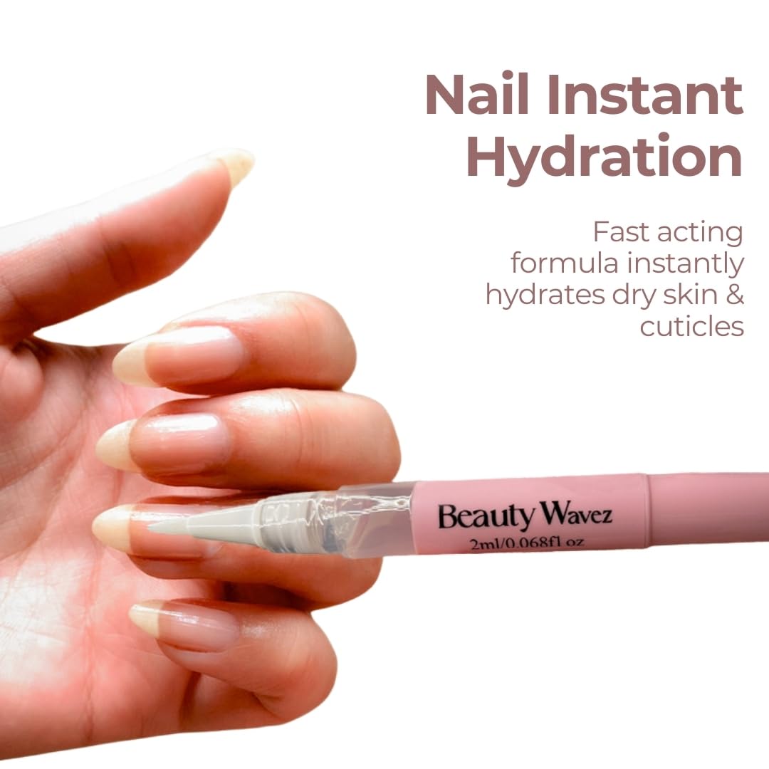 Nail Growth Oil Pen - BeautyWavez Vitamin E & Essential Oils for Brittle, Peeling Nails | 0.68 fl oz