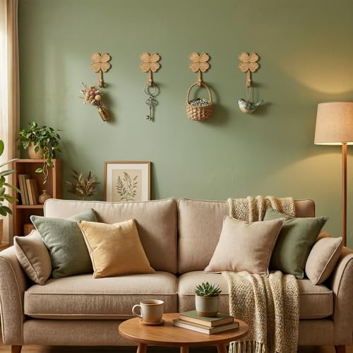 Four-Leaf Clover Wall Hooks - Antique Brass Cast Iron Coat Hooks (4 Pcs)