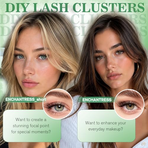 Enchantress Lash Clusters Kit - Fluffy Wispy Individual Lashes (10-18mm)