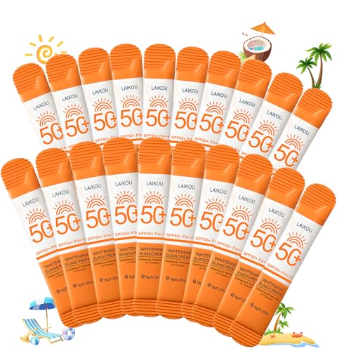 Okerker SPF 50+ Travel Sunscreen Packets - 20 Pack Mini Sunscreen for Face