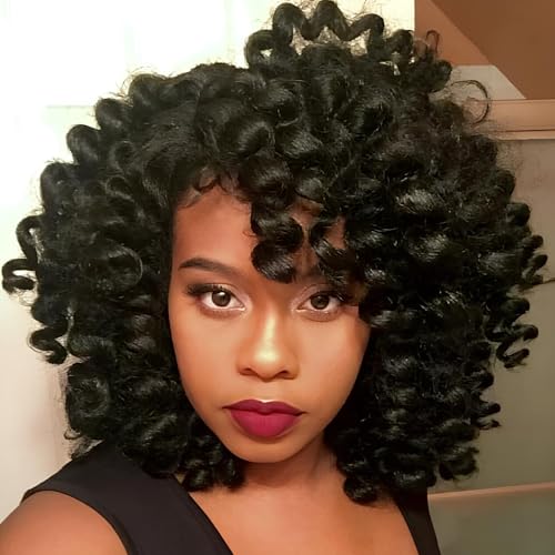 8 Inch Jamaican Bounce Crochet Hair - 3 Packs Pre-Looped Ringlet Wand Curls