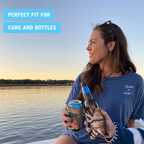 14-Pack Insulated Beer Can Cooler Sleeves - Natural Camo, HTV Friendly