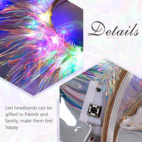 EARENT Light Up LED Headband - Neon Glow Hair Accessory for Festivals