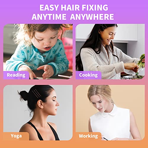 Cyluer 400 Pcs Black Bobby Pins - 2-Inch Curved Hair Pins for All Styles