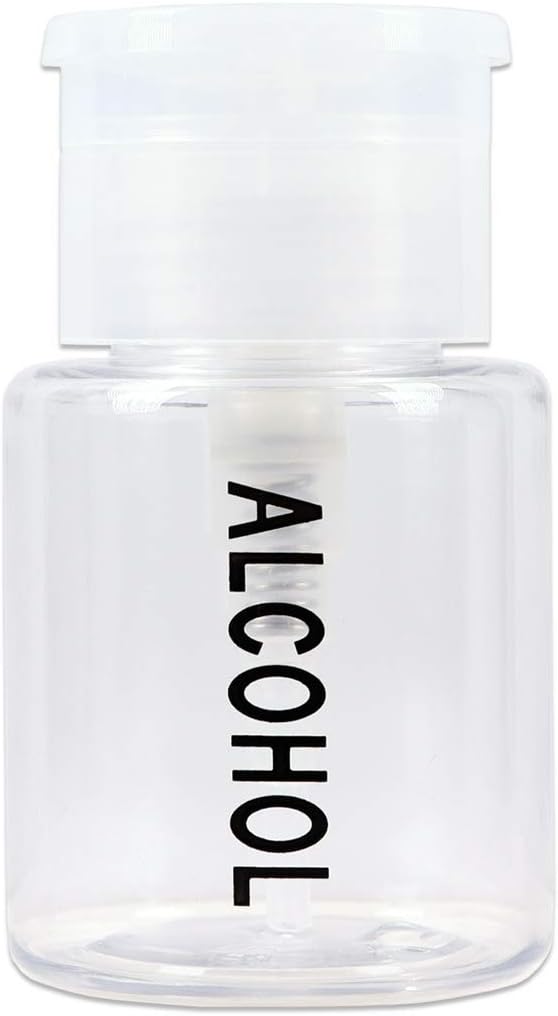Clear Push Down Pump Dispenser - 3oz Refillable Empty Bottle | Lockable Travel Cosmetic Packaging for Nail Polish