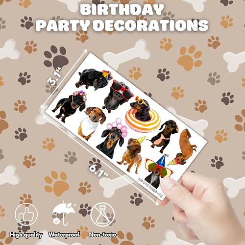 Dachshund Dog Birthday Party Decorations - 108 Temporary Tattoos Supplies