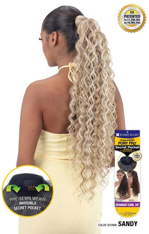 Shake-N-Go Organique Ponytail with Spanish Curl 26 inches - Dark Brown 2, 1 Pack