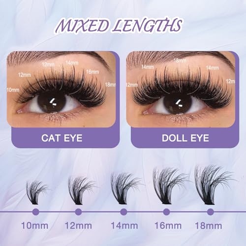 Proamate D Curl Individual Cluster Eyelashes - 270PCS 10-18mm Mix