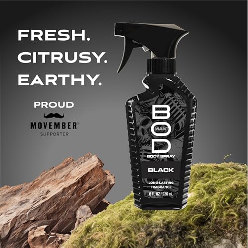 BOD Man Black Fragrance Body Spray - 8 fl oz (Pack of 2)