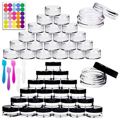 Youngever 140 Pcs 3 Gram Plastic Cosmetic Sample Containers with Lids