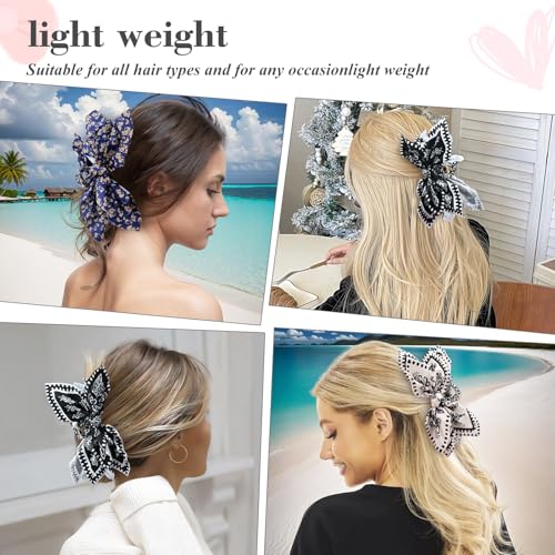 Hadutrek 3PC Bow Claw Clips - Large Hair Bows for Thick Hair