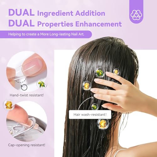 Saviland Professional Nail Glue and Remover Kit with Castor Oil & Vitamin E
