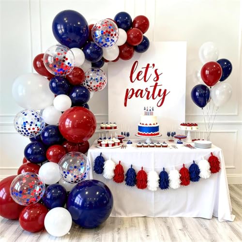 Red, White & Blue Balloon Arch Kit - 129 PCS for Parties