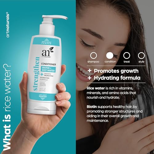 ArtNaturals Rice Water & Biotin Hair Conditioner 16oz - Moisturizing & Nourishing