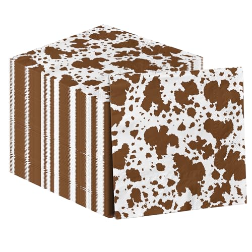 40Pcs Cow Print Napkins for Farm Birthday Party - Disposable Tissue Paper