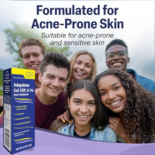 TARO Adapalene 0.1% Gel - Paraben-Free Acne Treatment for Sensitive Skin (0.5 Oz)