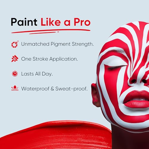 Blue Squid PRO Red, White & Blue Face Paint Stick XL Waterproof Body & Eye Makeup
