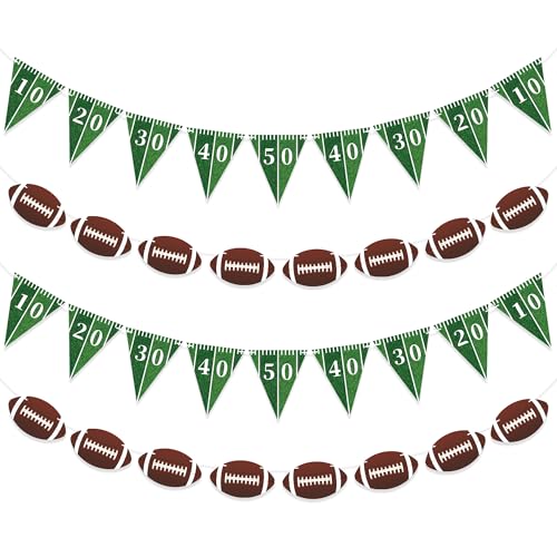 Football Party Decorations - 4 Pre-Strung Pennant Banners