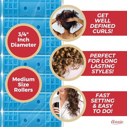 Annie 1/2 Inch Snap-On Magnetic Hair Rollers - 14 Count