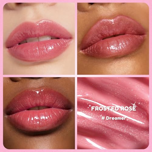Color Nymph Frosted Rose 3D Lip Plumper Set - High Shine Hydrating Gloss, Non-Sticky Moisturizer, 2 Pack