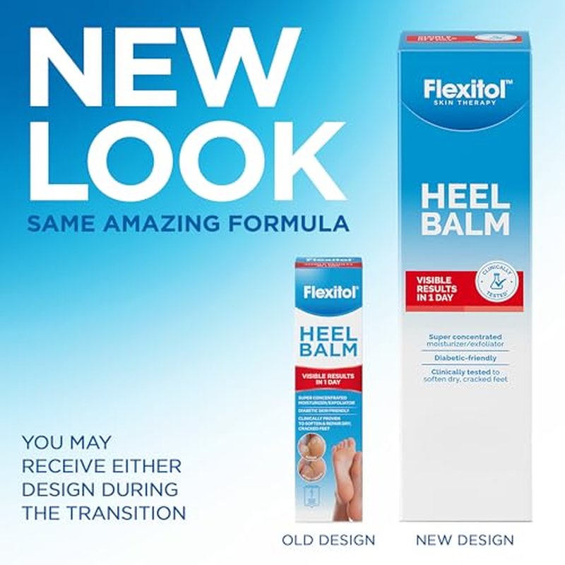 Flexitol Heel Balm, Cracked Heel Cream & Foot Balm, Intensive Hydration for Dry, Rough Feet & Heels, Urea-Based Moisturizing Cream, 4 oz Tube