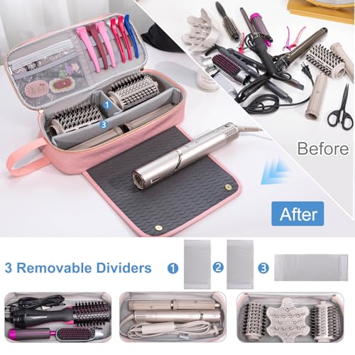 ELCUPA 2-in-1 Hair Tools Travel Bag with Heat Resistant Mat
