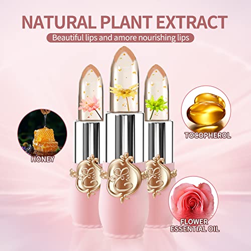 BestLand Flower Jelly Lipstick Set - Color Changing Moisturizing Lip Balm
