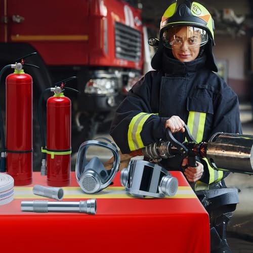 Oudain 3-Pack Firefighter Party Tablecloths | 54"x108" Plastic Covers