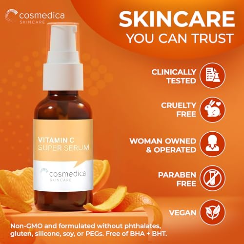 Cosmedica Vitamin C Serum 1 fl oz - Brightening & Anti-Aging with Hyaluronic Acid