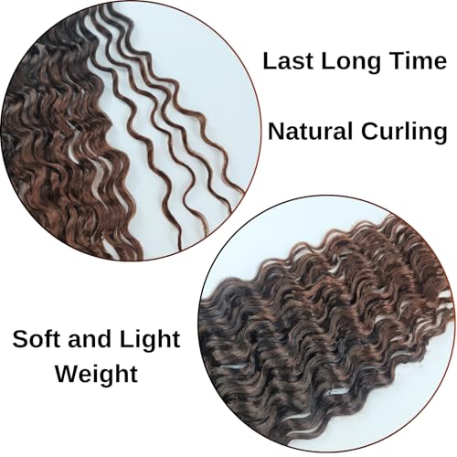 16 Inch Ombre Black to Brown Pre-Stretched Boho Braiding Hair - 5 Packs