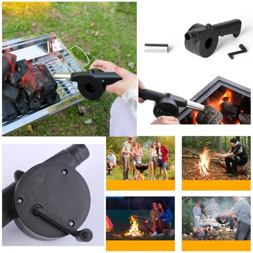 2 Pack Portable Fireplace Bellows - Manual Air Blower for BBQ & Camping