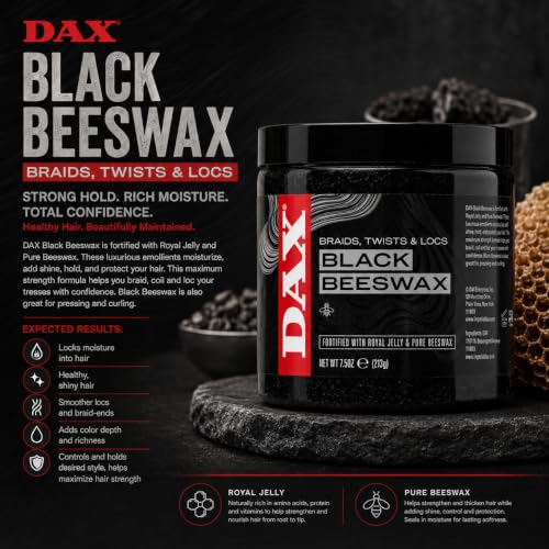 DAX Black Beeswax Hair Wax for Braids, Twists & Locs 7.5 oz (Pack of 1)