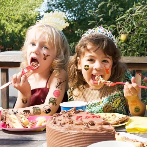 88PCS Kids Hunting Temporary Tattoos Camo & Oh Deer Party Favors