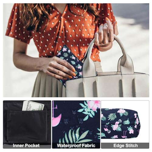 Flamingo Zippered Makeup Bag - Travel Cosmetic Pouch for Women