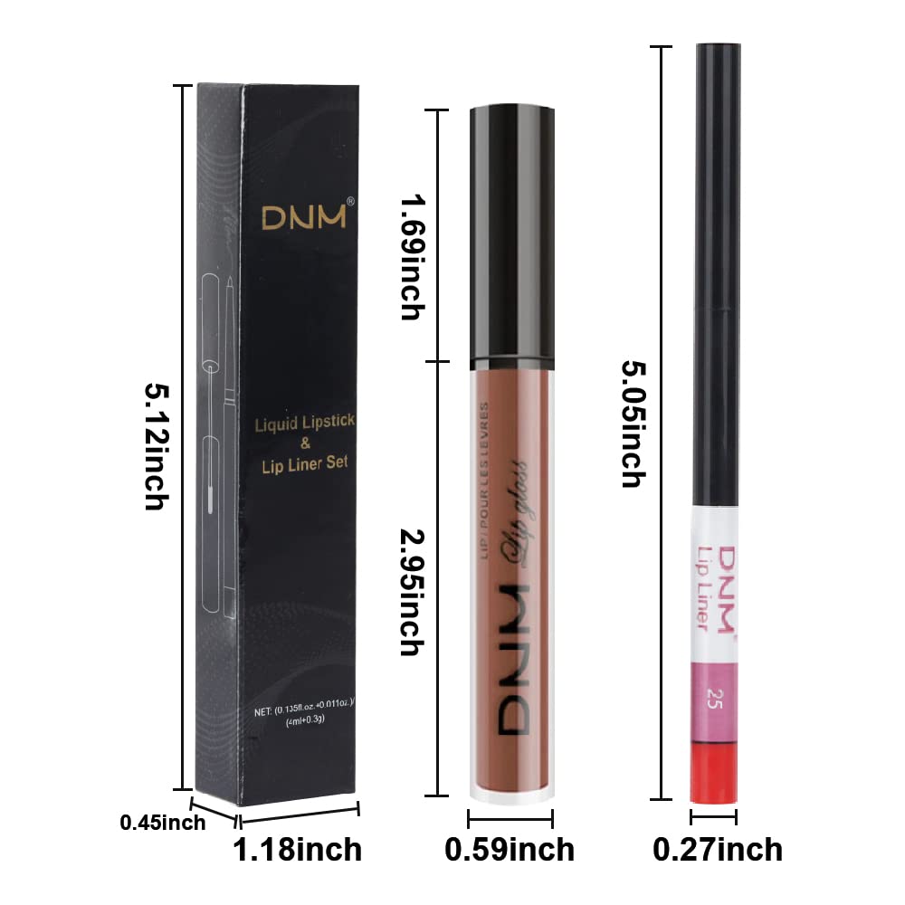 Medium Brown Beige Lip Liner & Matte Lipstick Set - Vegan, Long-Lasting, Waterproof | 2 Pcs