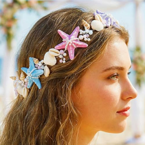 Brishow Starfish Mermaid Headband - Seashell Wedding Hair Accessory